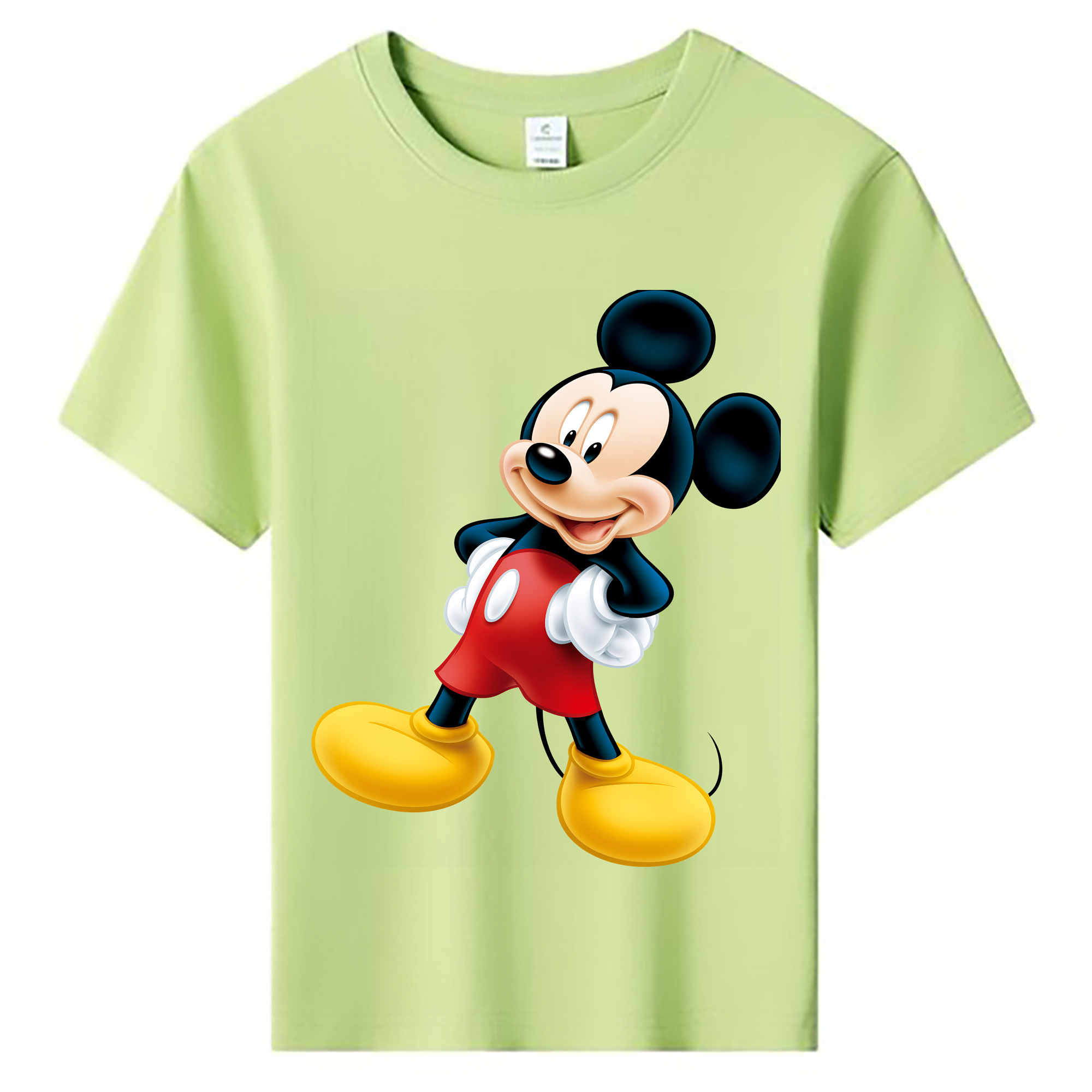 （画像用） ミッキーマウス Mickey Mouse 綿100％キッズTシャツ（フロントプリント）